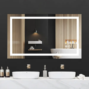 36 X 28 Inch LED Glass Bathroom Vanity Mirror Wall-Mounted Aluminum Frame Anti-Fog Stepless Dimmable Modern Design Adjustable - Product Image 1