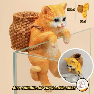 قطة معلقة من حوض السمك ديكور حوض السمك تزيين سطح السلحفاة عناصر تزيين حوض السمك - Product Image 4