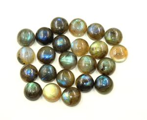 แลบราโดไรต์ปรับเทียบเครื่องฉายที่ฉูดฉาดมากทรงกลม10มม. ทั้งสองด้านสูงขัดเงา CAB labradorite 23ชิ้นพลอย - Product Image 1