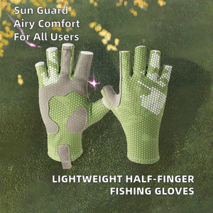 Gants de pêche chauffants, respirants, légers, demi-doigts, antidérapants, en Spandex, à enfiler, pour l'été, pour hommes et femmes, protection solaire pour la salle de sport - Product Image 2