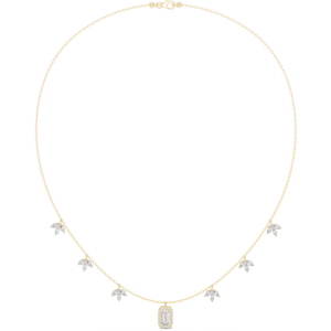 Collier de luxe pour femme avec halo taille émeraude et grappe de pierres marquise, disponible au prix de gros - Product Image 2