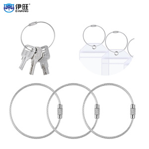 E-WANG Stainless Steel Wire Rope <b>Key</b> Ring Round Fashion Wire <b>Key</b> <b>Chain</b> - Product Image 1