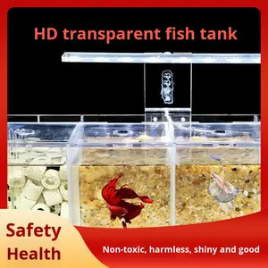 초고투명 LED 조명 수조 어항 물 펌프 거실용 소형 탁상 베타 탱크 다중 분리 여과 - Product Image 4