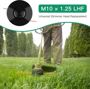 Tête de débroussailleuse universelle M10 X 1.25 Remplacement de la tête de bobine de débroussailleuse gauche avec <span class=keywords><strong>fil</strong></span> de ligne de débroussailleuse ronde de 1.6mm x 30m - Product Image 3