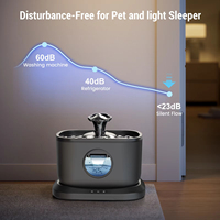 Fontaine à eau intelligente 2,5 L 5000 mAh avec capteur pour chats et chiens, distributeur d'eau automatique noir, fontaine à eau silencieuse
