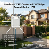 Point d'accès extérieur d'entreprise WIFI6 bi-bande longue portée 1KM sans fil 3000M, répéteur WIFI Wave2 4x4 MU-MIMO IP67