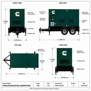 Groupe électrogène diesel silencieux Lectrogne, puissance 300KW 500KW, avec moteur Cummins Perkins et capot de protection - Product Image 4