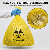 Sac à déchets médicaux en plastique jetable à bouche plate, jaune, épaissi, en nouveau matériau, pour l'emballage des déchets hospitaliers