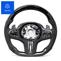 Setir BMW G20 G30 G05 LED Serat Karbon Alcantara dengan Pemanas Getaran ACC untuk Seri 3 5 X3 X5 Racing Wheel