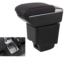 DAIAO DA-5983 PU cuir Double couches porte-gobelet USB chargeur voiture Center <span class=keywords><strong>Console</strong></span> accoudoir boîte de rangement noir Dacia Renault <span class=keywords><strong>Duster</strong></span> - Product Image 1