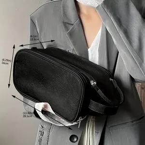 Rộng rãi chống nước <span class=keywords><strong>trifold</strong></span> mỹ phẩm túi zippered PU trang điểm bàn chải đồ dùng cá nhân lưu trữ Stain phai kháng cho du lịch - Product Image 3