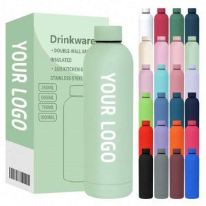 Bouteilles en métal réutilisables pour le sport et la gym, 500 ml, avec logo couleur personnalisé, sublimation, acier inoxydable, bouteille d'eau à vide pour les voyages - Product Image 2
