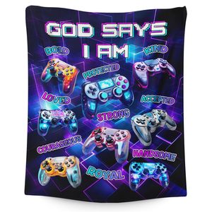 Fantasy Game Controller Flannel Blanket Throw Blanket Nap Blanket Fade Resistant Lightweight for Travel <b>Camping</b> Custom Print - Product Image 5