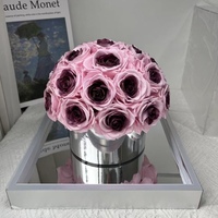 Lovebay Rosas Eternas Roses immortelles en forme de dôme en acrylique longue durée de vie éternelle vraies Roses fleurs conservées pour cadeau de fête des mères
