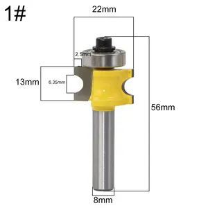 Nửa Vòng Bullnose Router Bit 8 Mét Shank 2 Flute Woodwork Phay Cutter