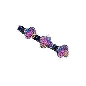 Pinces à <span class=keywords><strong>cheveux</strong></span> fleur en cristal à la mode MIO Pince à bec de canard tressée en strass étincelant Barrettes latérales colorées pour filles femmes - Product Image 4