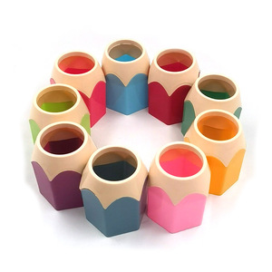 Creative Colored Pencil Tip Pen Holder Plastic Hexagonal Student Desk Storage Organizers - Product Image 4