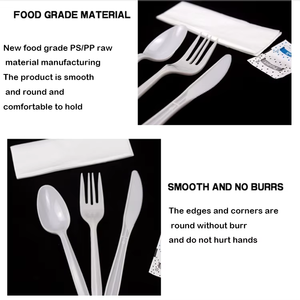 Dày nhựa mờ dao nĩa muỗng súp phương Tây ăn tối muỗng salad ngã ba sang trọng PLA PP PS dao kéo thiết lập dùng một lần - Product Image 3