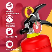 Extincteur à poudre sèche Ougist ABC 5 lb 2-A10-BC homologué pour la maison, le bureau et les véhicules, à libération rapide, poignée ergonomique, modèle rouge