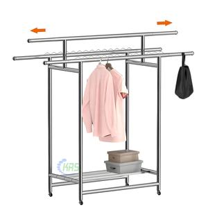 <span class=keywords><strong>Appendiabiti</strong></span> Mobile Retrattile Robusto con Ruote, in Acciaio Inossidabile, Pieghevole, Stendibiancheria <span class=keywords><strong>per</strong></span> <span class=keywords><strong>Camera</strong></span> <span class=keywords><strong>da</strong></span> <span class=keywords><strong>Letto</strong></span> - Product Image 3