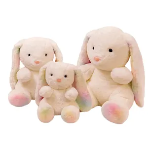 New Soft Stuffed Tie Dye Rabbit Plush Doll Toys Pillow Tie Die Rabbits Plushies with Long Ears 40 cm