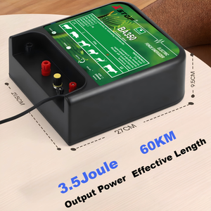 Électrificateur de clôture électrique extérieur 3,5 J, chargeur de clôture de sécurité DC 12 V pour bovins et chèvres - Product Image 1