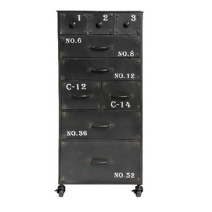 Armoire en métal industriel moderne personnalisable pour meubles de maison, style unique, rangement, buffet, salon, cuisine, roulettes - Product Image 2