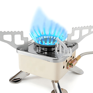 Outdoor Portable Folding Aluminum Alloy Camping Gas Stove for <b>Backpacking</b> Hiking Windproof Lotus Burner Piezo Ignition All - Product Image 2
