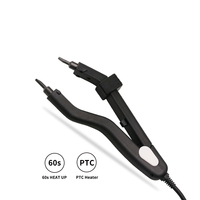 Kit d'outils de fer pour extensions de cheveux U/K-Tip: fer plat à 220 °C, pince à 2 trous, pinces en métal, machine et cheveux humains 200g | Ensemble complet"