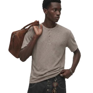 T-shirt décontracté à col rond et manches courtes pour homme, style <span class=keywords><strong>Old</strong></span> Money, couleur unie, nouvelle collection été, coupe ample rétro américaine, personnalisation du logo - Product Image 2