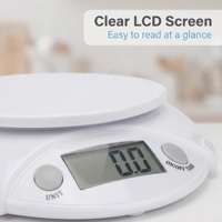 Timbangan Dapur LCD Transparan dengan Wadah yang Dapat Dilepas, Tombol Satu Sentuhan, Unit Tara, untuk Memasak, Membuat Kue, Bahan Cair dan Bubuk