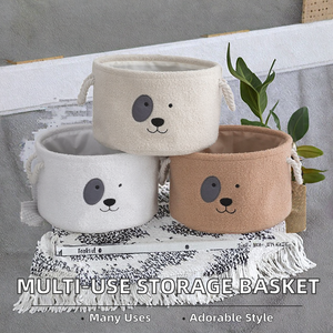 <b>Linen</b> Eco-Friendly Folding Storage <b>Basket</b> for Household Snack Toy Clothes Storage - Product Image 2