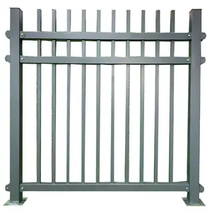 Fabrika kaynağı özel açık keskin uçlu metal demir çit siyah toz kaplı çelik alüminyum çit demir bölme çit