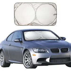 Car Sunshade with Silver Coated Fabric Double Loop Sun Visor Various Sizes of Window Visor