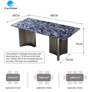 שולחן אוכל מודרני מאבן קוורץ, שולחן אוכל ל-6 סועדים, ריהוט מסעדות, סט שולחן וכיסאות אוכל - Product Image 2