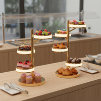 Support à gâteau en acier inoxydable commercial, support de présentation de gâteau de mariage, support à gâteau à 3 étages pour buffet, hôtel, restaurant