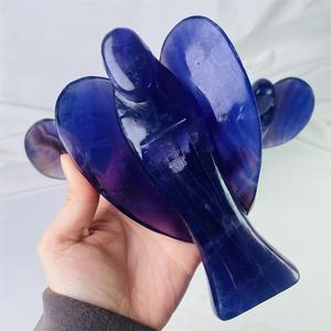 Venta caliente natural de alta calidad pulido fluorita cristal Ángel tallas <span class=keywords><strong>Reiki</strong></span> púrpura cristal Ángel para regalos Decoración - Product Image 2