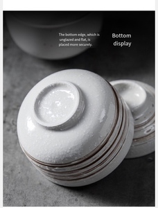 Petit bol en céramique <span class=keywords><strong>de</strong></span> style japonais, nid d'oiseau avec couvercle, bol pour mijoter, pot à vapeur, bol à œufs à la vapeur, bol à dessert - Product Image 6