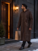 Peignoir long pour homme en suède polaire épaissi, chaud, sans capuche, ouvert sur le devant, style Abaya, idéal pour l'hiver au Moyen-Orient – Meilleure vente