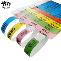 Bracelet en papier imprimé pour fête du Festival avec logo personnalisé bon marché Bracelet étanche auto-adhésif jetable Bracelet Pulsera Tyvek