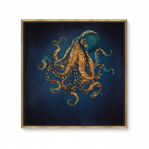 Elegant Octopus Decor <b>Canvas</b> Print - Personalized Gifts <b>Wall</b> Art,GOLD FRAMED <b>CANVAS</b> - Product Image 2
