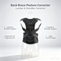 Correcteur de posture réglable avec soutien des épaules, ceinture ergonomique d'entraînement de la posture pour le travail au bureau et le soulagement des douleurs dorsales