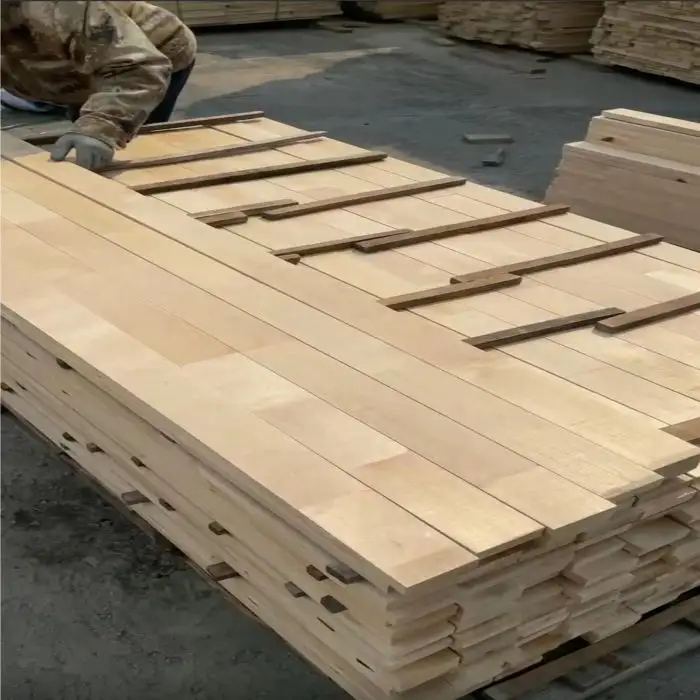 Fabricante chinês de locais com piso de madeira esportiva de madeira maciça, tamanho de suporte e personalização de cores