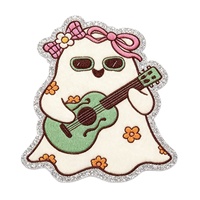 Patch brodé drôle à repasser sur le thème de l'Halloween, motif fantôme de fête
