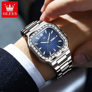   Reloj de Pulsera de Cuarzo de Lujo Informal y Elegante 9966, Reloj de Negocios con Esfera Azul Polvo de Estrellas Plateado, Reloj para Hombre - Product Image 2