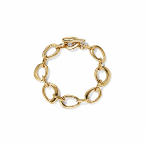 Pulsera de Cadena Ondulada DME Orgánica con Diamantes y Perlas, Chapada en Oro de 18K y Rodio, Estilo Religioso en Blanco y Rosa - Product Image 1