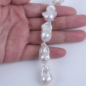 Perles d'eau douce baroques naturelles de 18 cm 14-18 mm, perles en vrac pour la fabrication de bijoux, bracelet DIY - Product Image 4