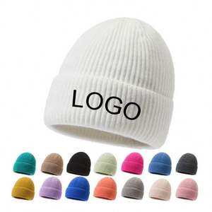 Design High Quality Winter Beanies Knitted Hats Warm Hats Stylish Warm 100% Acrylic Knitted Beanie Hats - Product Image 2