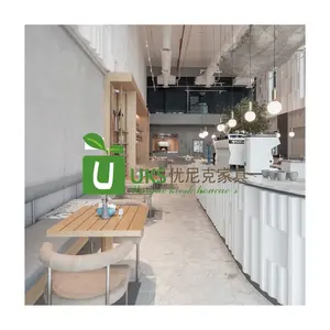 优雅的矩形食品展示工作柜台餐厅白色s形展示台二手食品商店家具出售