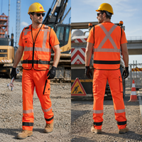 Gilet de travail fluorescent JIADE WorkPro en tissu sergé durable avec bandes réfléchissantes pour les travaux routiers et de construction